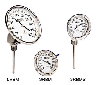 Weiss Instruments - Weiss Instruments 3RBM4-1000 Thermometer 3 Face 200-1000  Degree F&C 4 1/2NPT Stem #3RBM4-1000